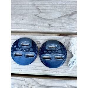 Used Set Burton 3 Hole Snowboard Bindings Mounting Discs Includes Screws